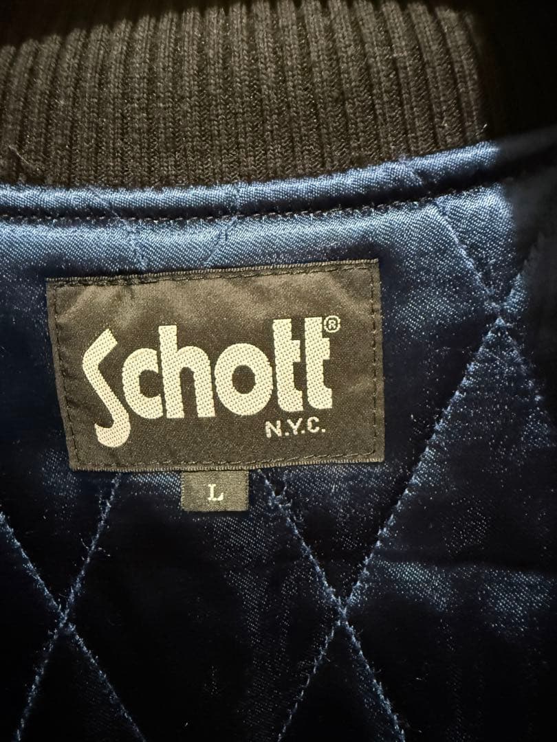 Schott サテン スカジャン Lサイズ 虎刺繍