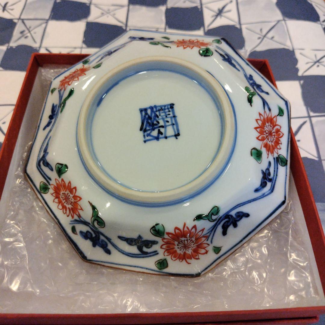 四代目須田菁華　祥瑞八角松竹梅皿1枚