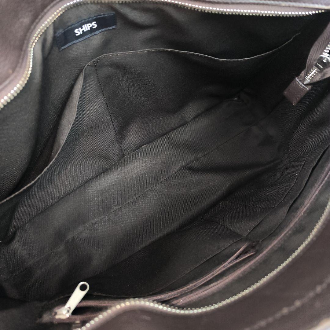 ✨美品✨ シップス スマート レザー トートバッグ シボ革 肩掛け A4可能 茶