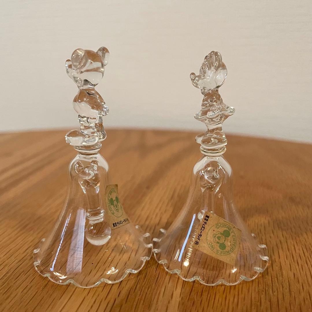 【豪華3点】シンデレラの靴＋小さなミッキー&ミニーのドアベル　ガラス製ディズニー