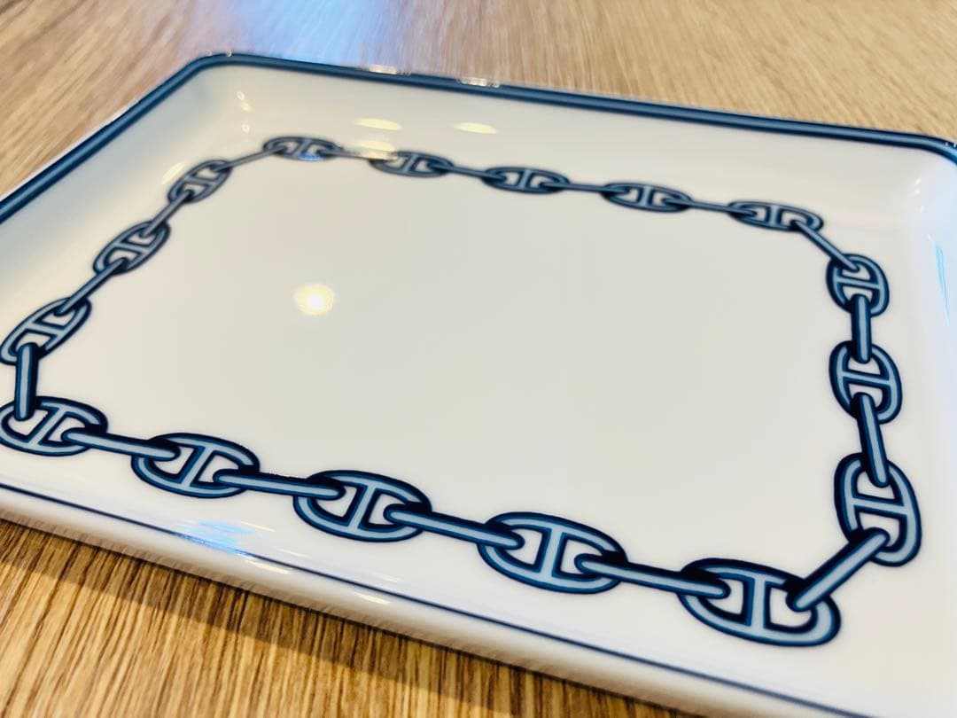 HERMES エルメス シェーヌダンクル スクエアプレート 角皿　美品