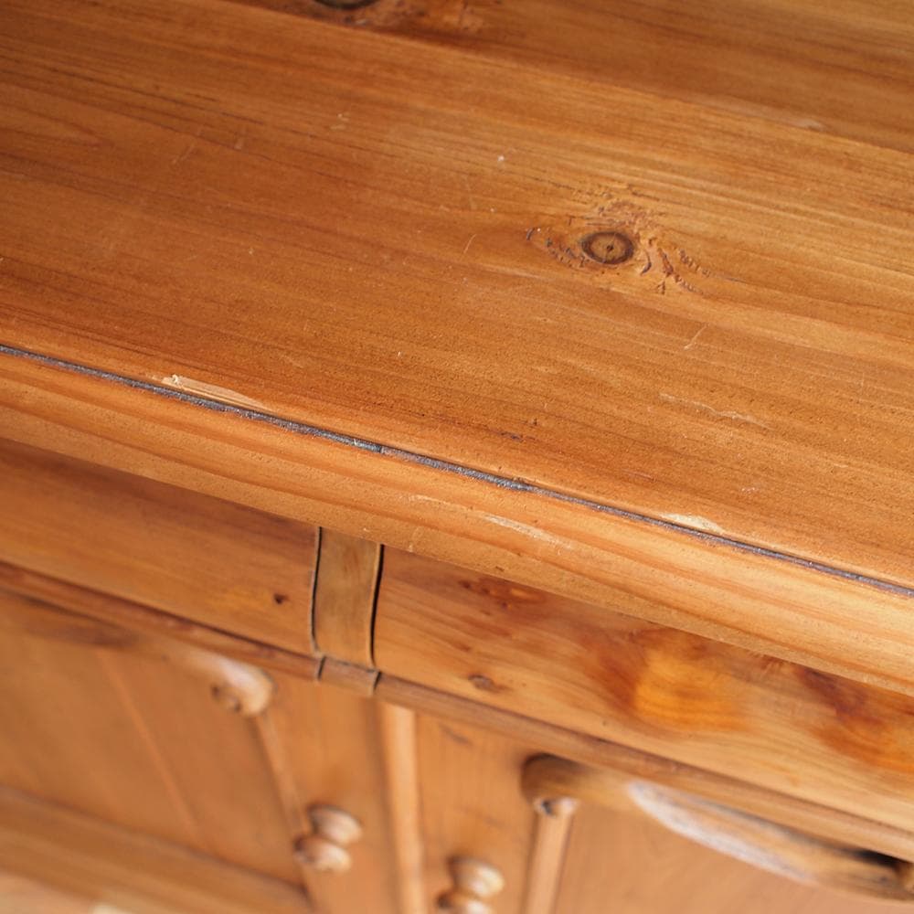 ビンテージ パイン材 カップボード 大型 キャビネット