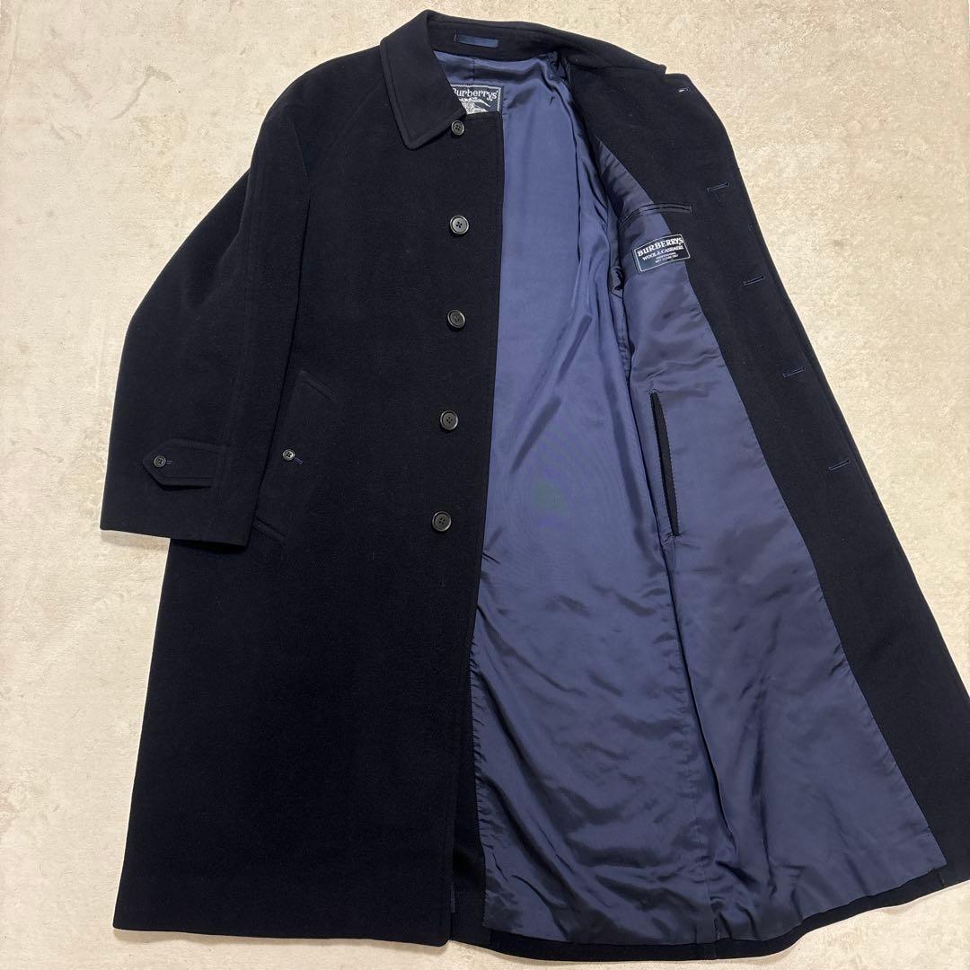 美品⭐️BURBERRY カシミヤ ロングコート ブラック　比翼　Lサイズ相当