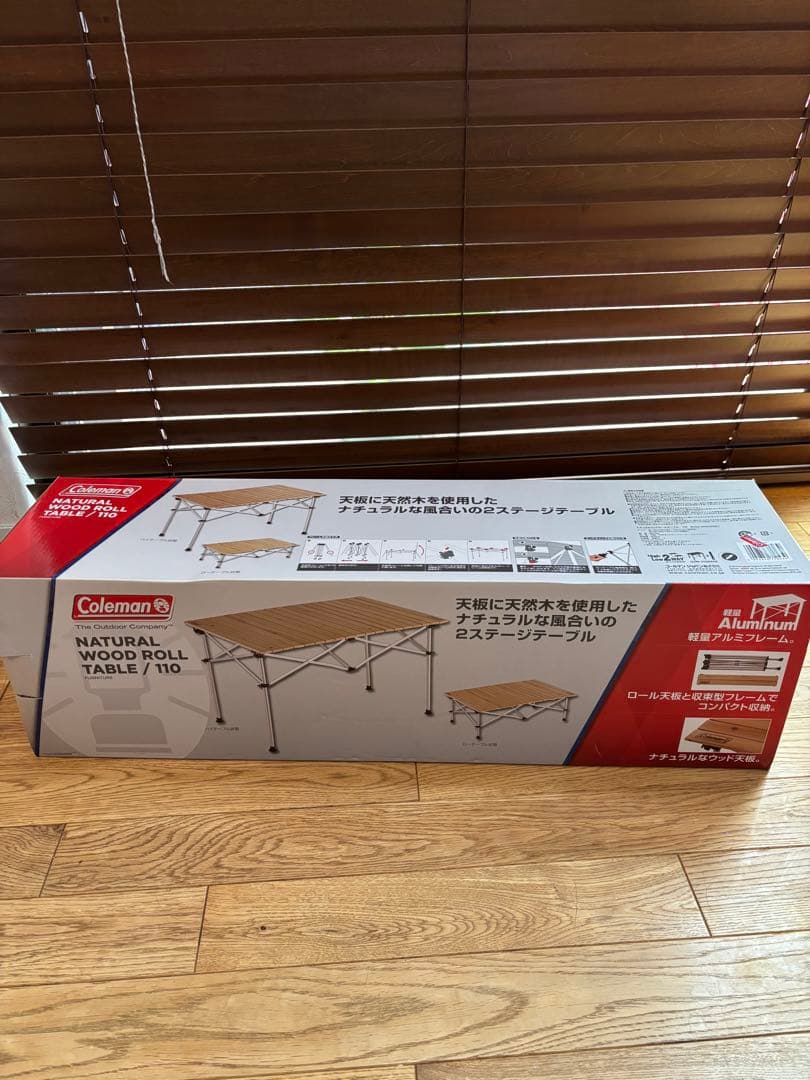 【新品未使用】Coleman ナチュラルウッドロールテーブル 110