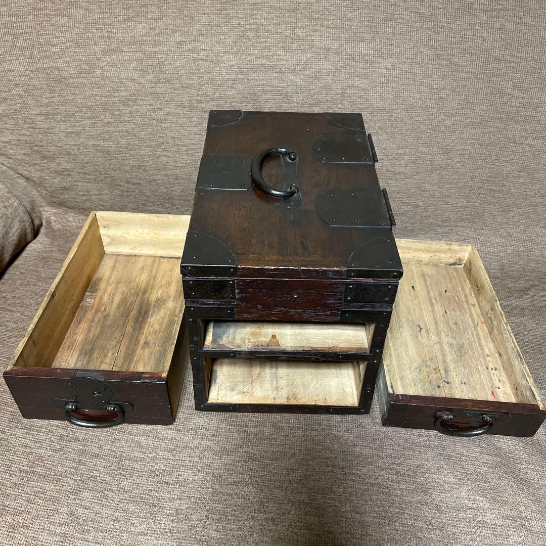 骨董 硯箱 小箪笥 枕箪笥 舟箪笥 銭箱 小引き出し
