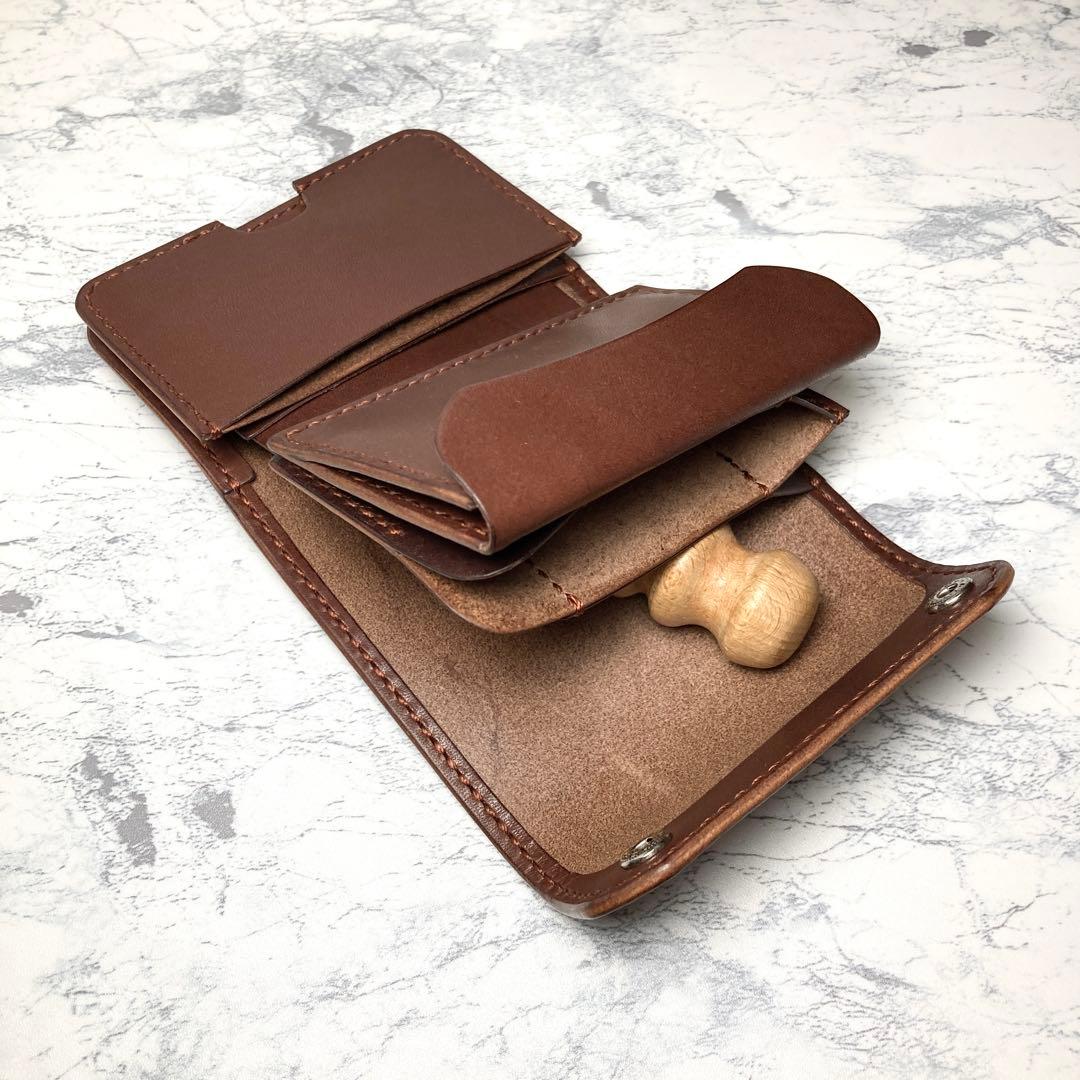 本革 コンパクト財布 栃木レザー 三つ折り財布 ミニ財布 メンズ レディース