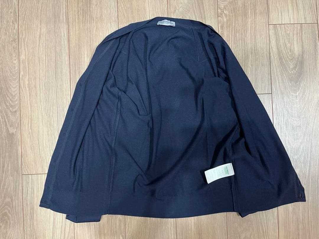 美品 JOHN SMEDLEY ウール カーディガン ネイビー S