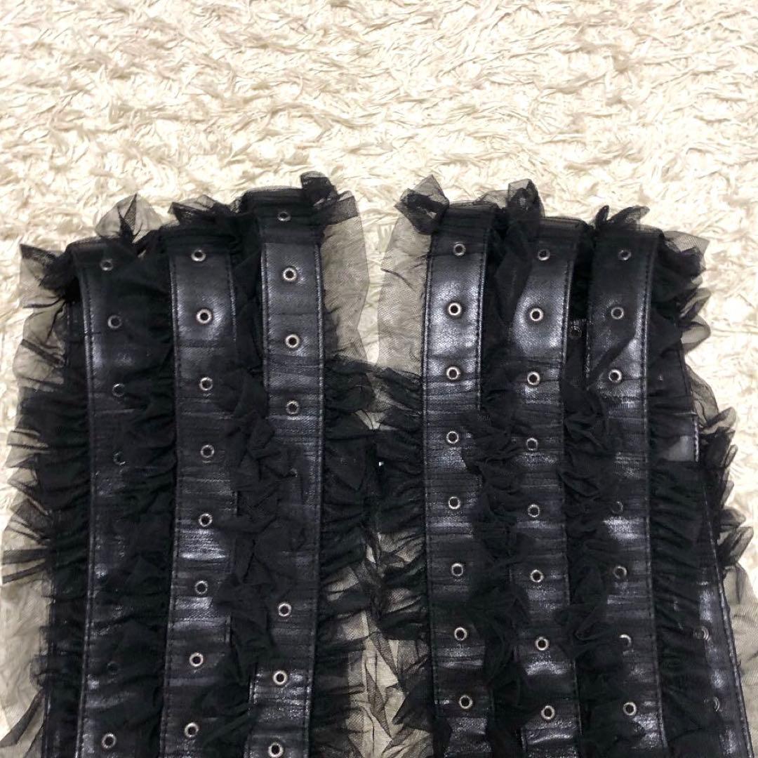 ノワールケイニノミヤ 革レースフリルハーネス Sサイズ　黒