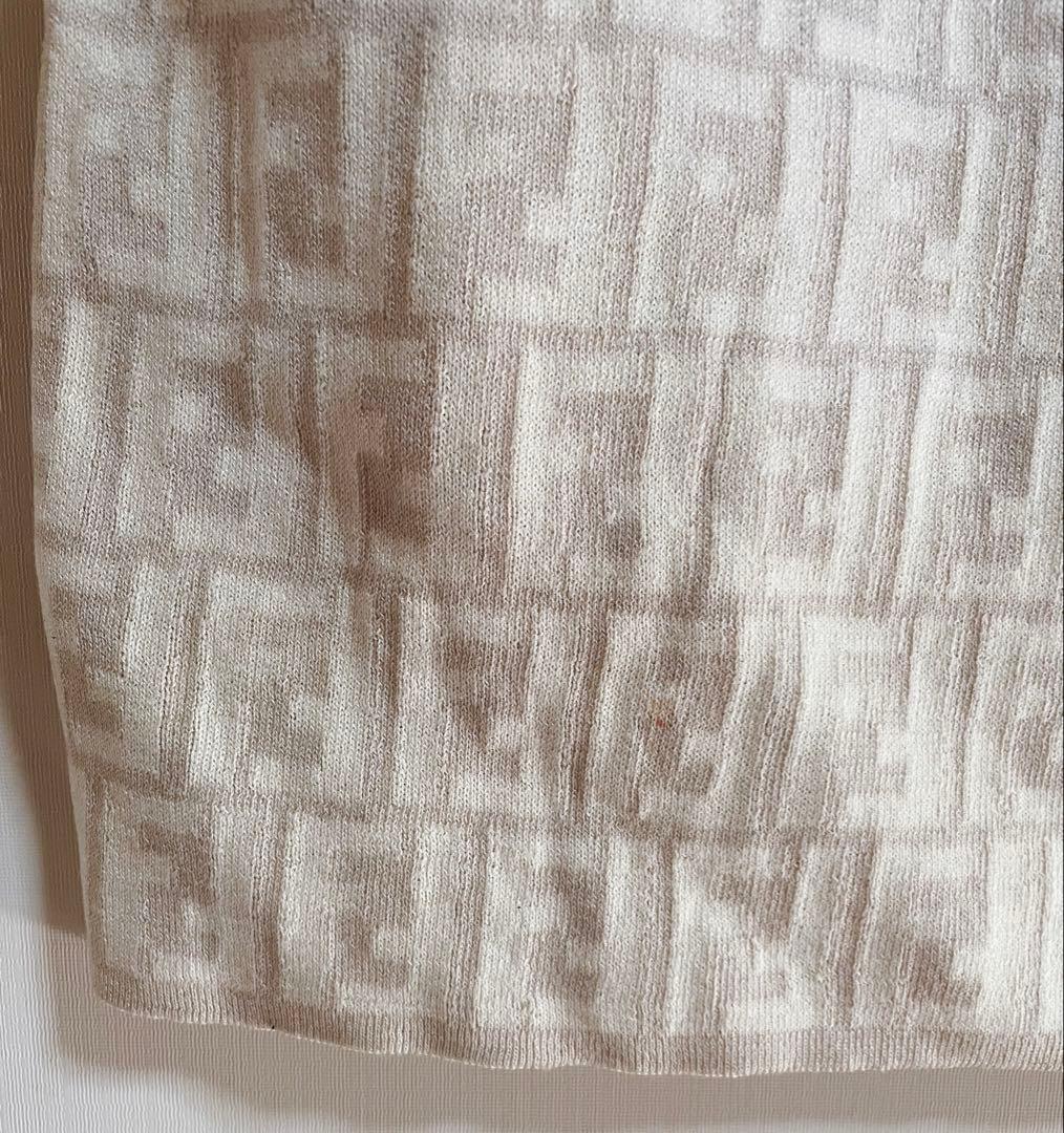 FENDI フェンディ ズッカ柄 FF柄 ニット スカート 40 ホワイト