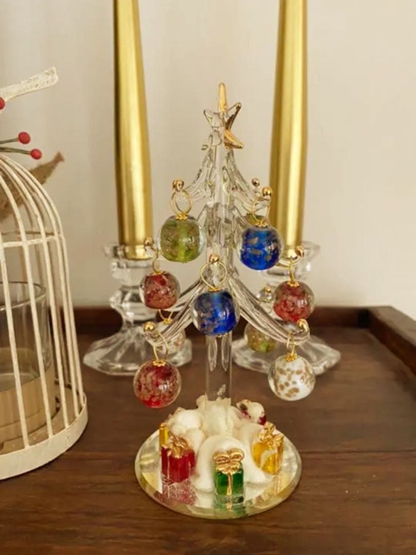 クリスマスツリー キャンドル　ガーラント　オーナメント　オブジェ