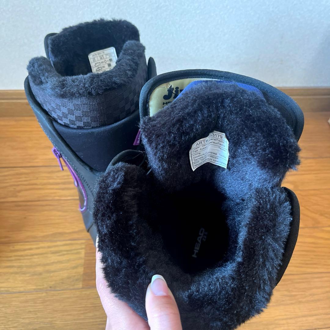 2度使用23.5HEAD黒ボア付きスノボブーツ