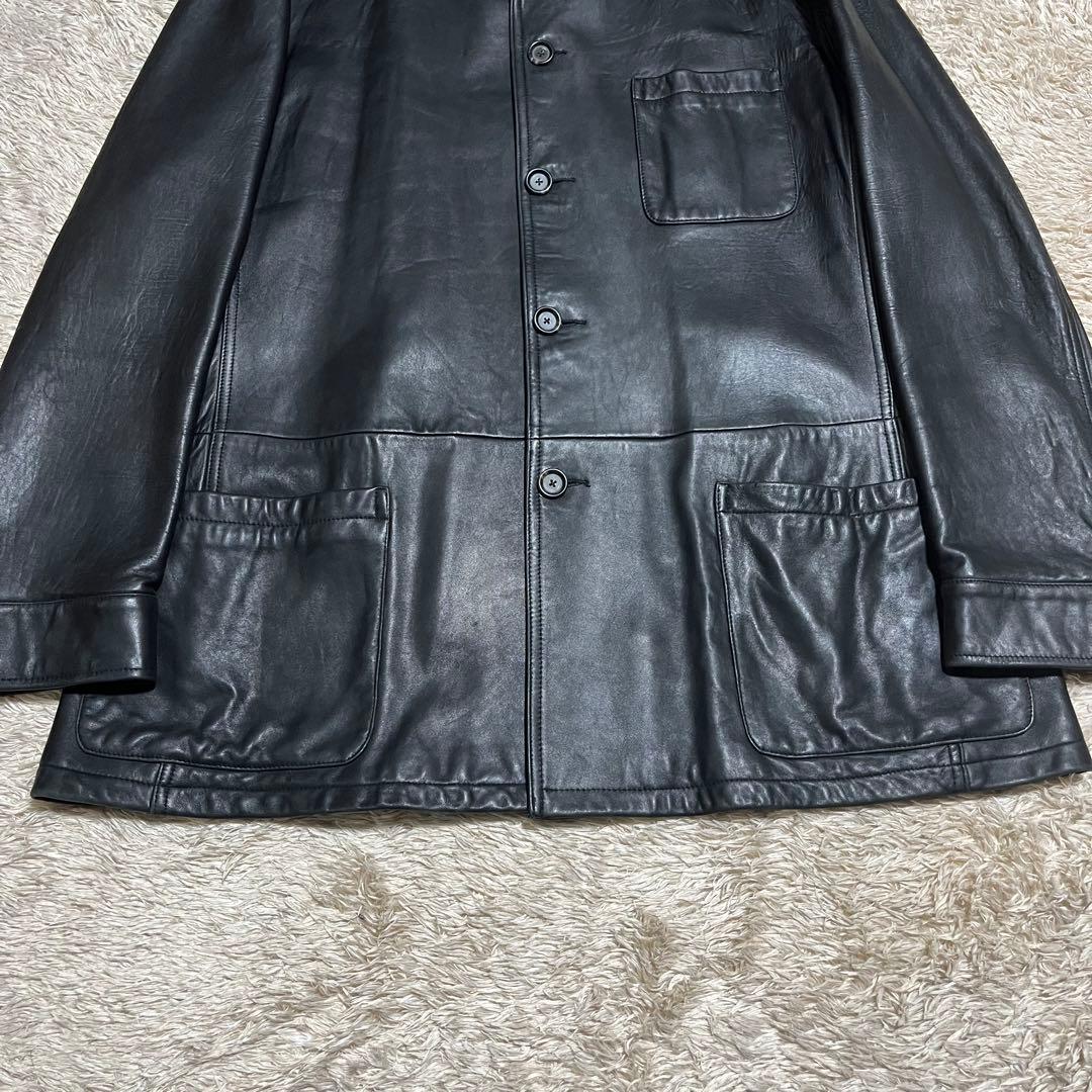 Polo by Ralph Lauren ブラックレザー カーコート XXL