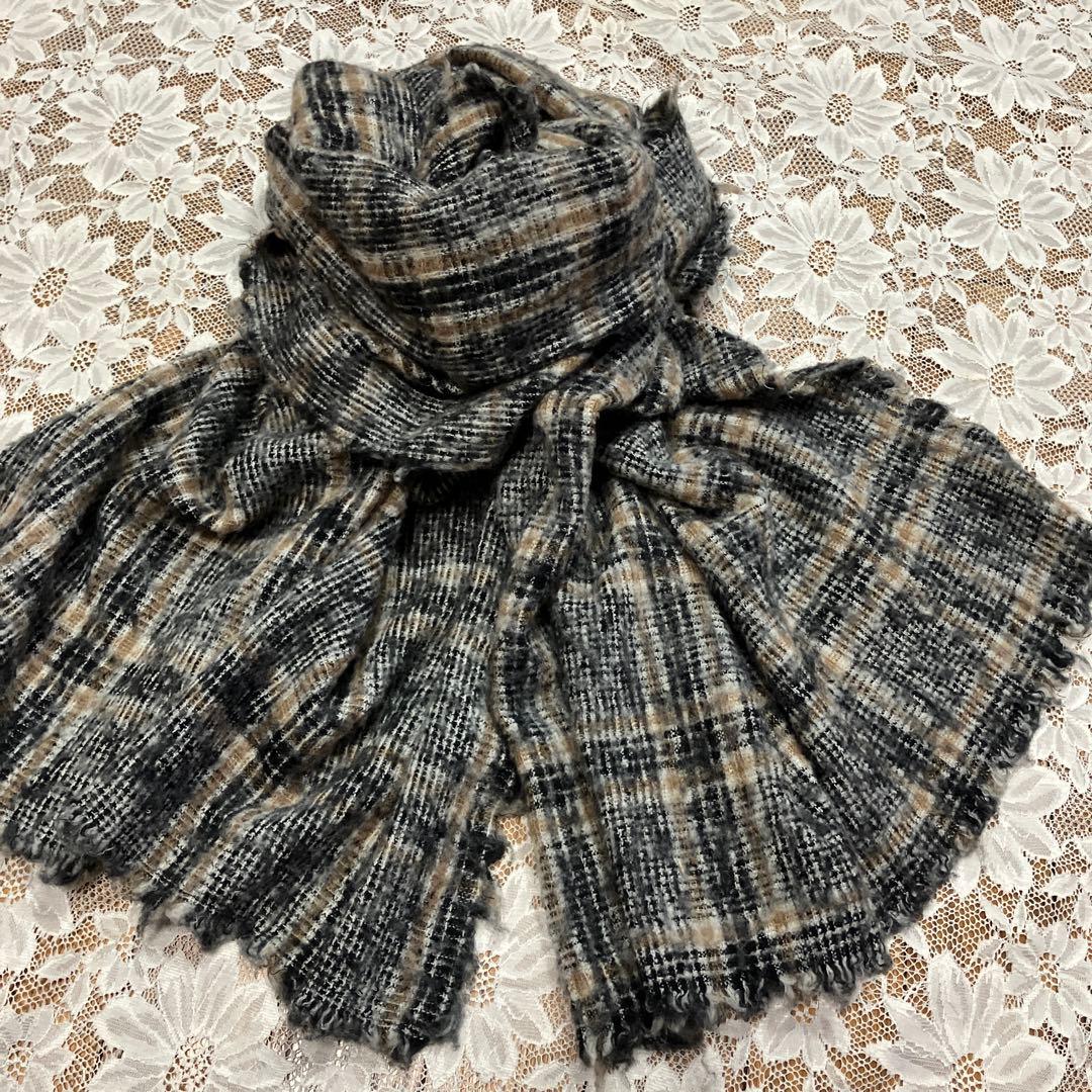 ファリエロサルティ カシミヤ大判ストール 美品アッシュペーフランス
