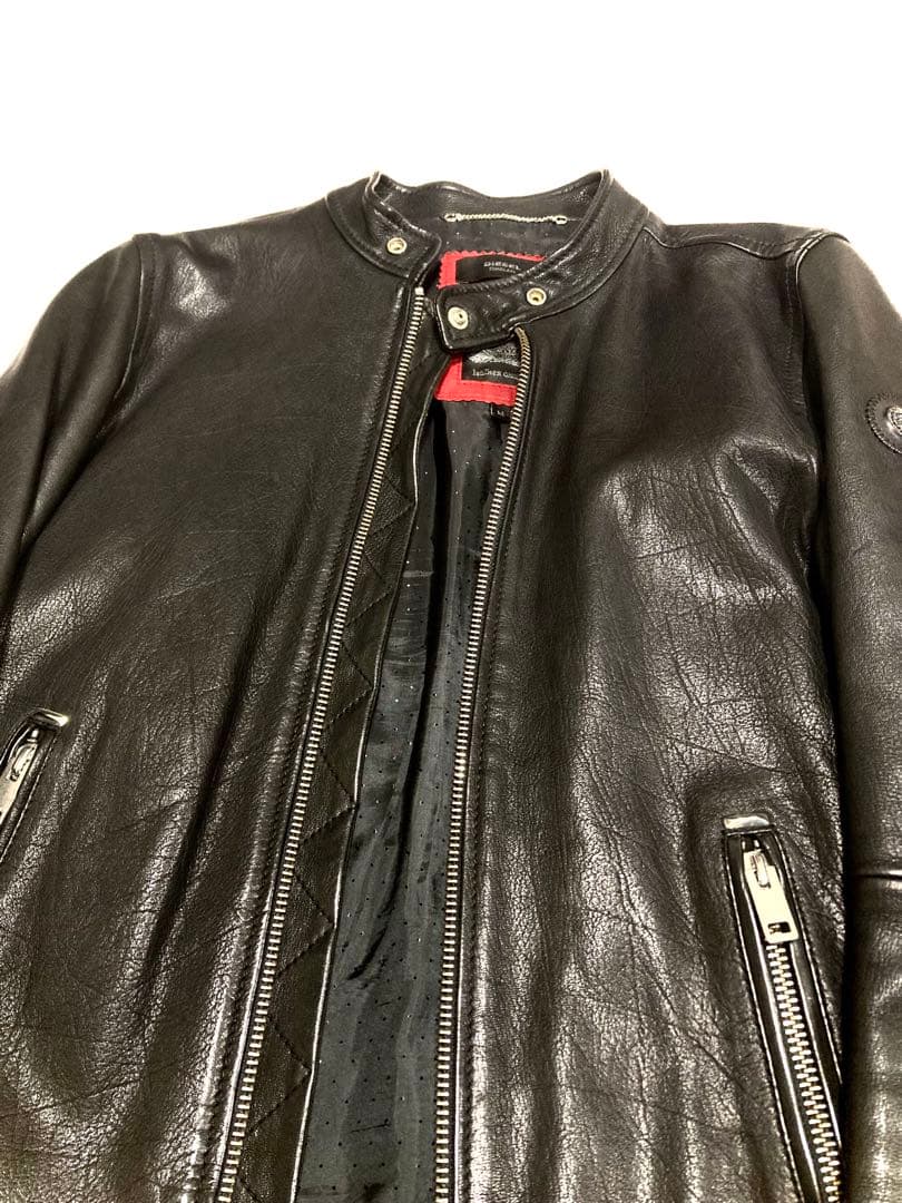 12.5万円　DIESEL ディーゼル　レザージャケット　シングルライダース