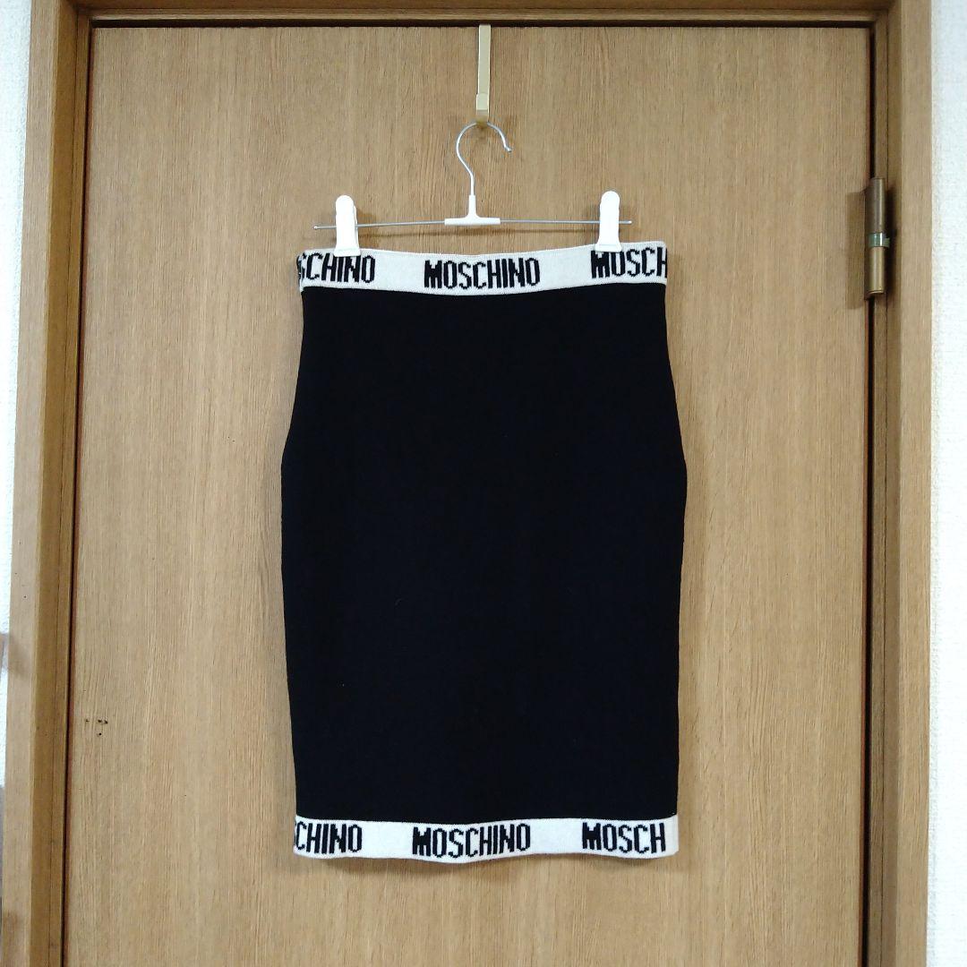 レア!!MOSCHINO　モスキーノ　ロゴスカート 膝丈スカート　ブラック