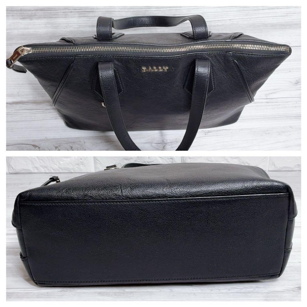 BALLY トートバッグ レザー 黒 シボ革 A4 肩掛 ゴールド 通勤 スーツ
