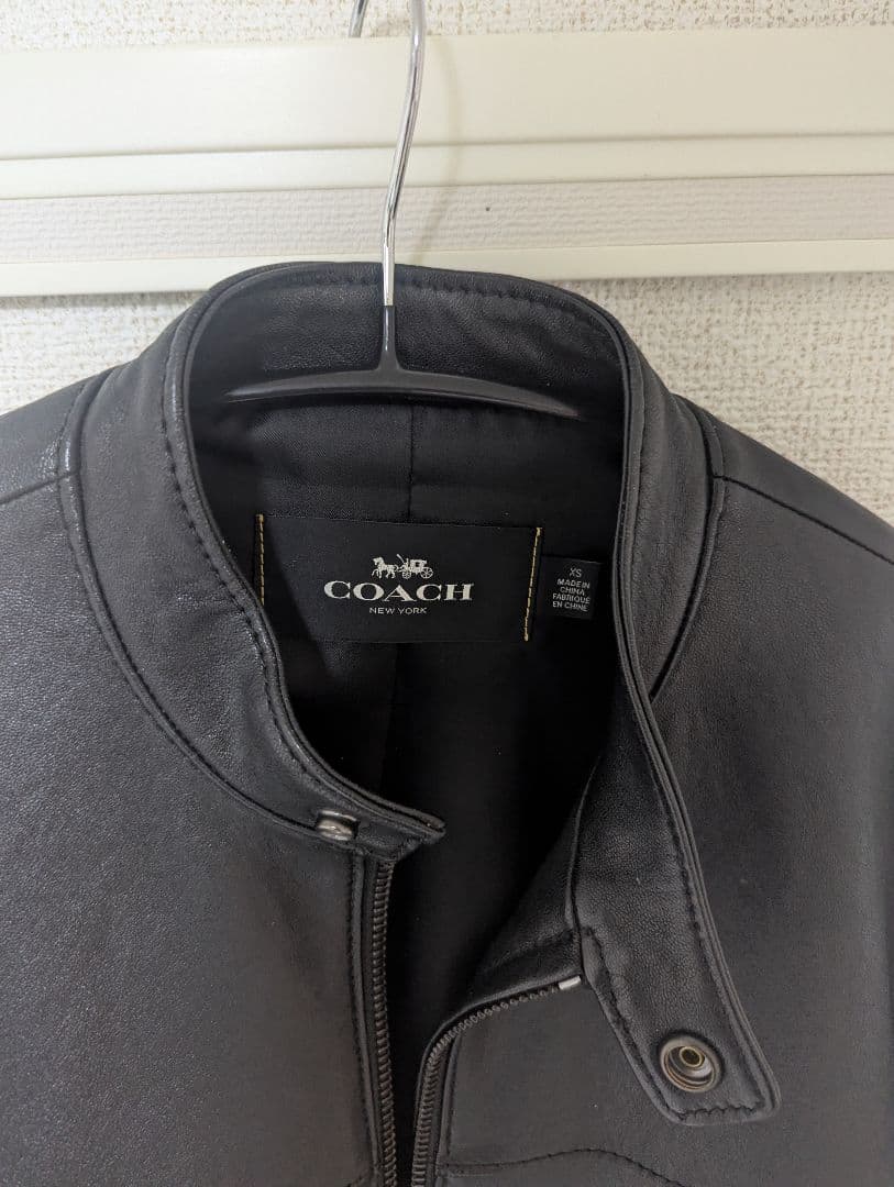COACH ブラック レザー シングルライダース