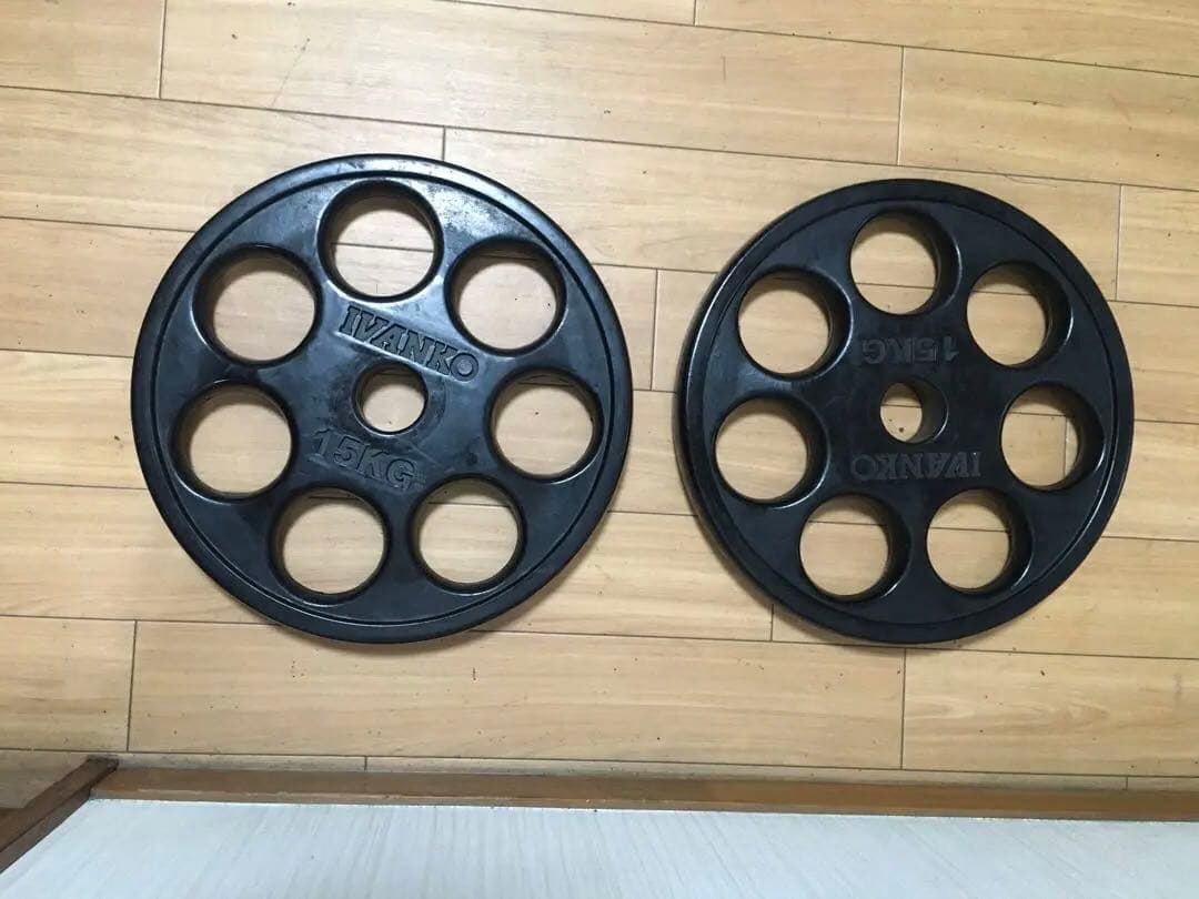 ① IVANKO イヴァンコ ラバー プレート15kg x 1枚 穴径50mm