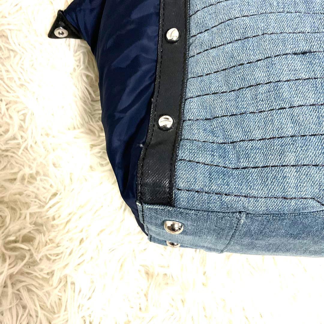 ♯318 DIESEL ディーゼル ボストンバッグハンドバッグデニム生地 レザー