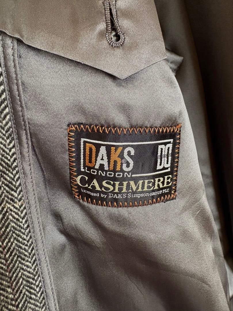 DAKS ダックス　カシミア　バルマカンコート　グレーチェック　サイズL