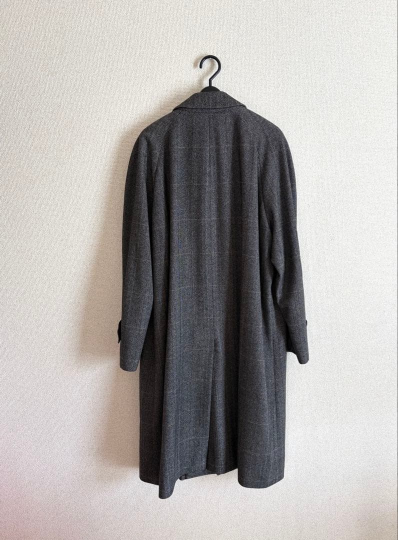 DAKS ダックス　カシミア　バルマカンコート　グレーチェック　サイズL
