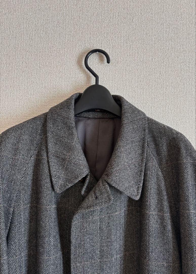 DAKS ダックス　カシミア　バルマカンコート　グレーチェック　サイズL