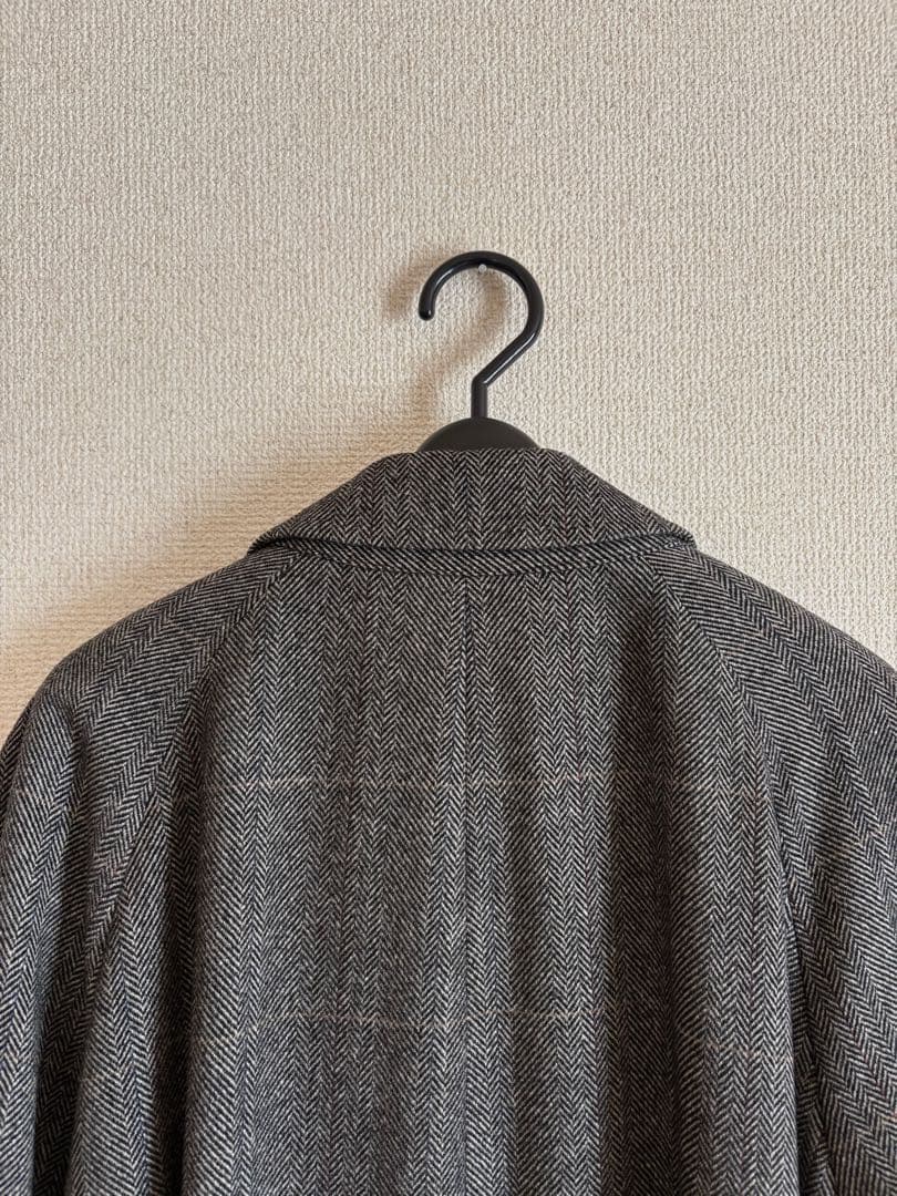 DAKS ダックス　カシミア　バルマカンコート　グレーチェック　サイズL