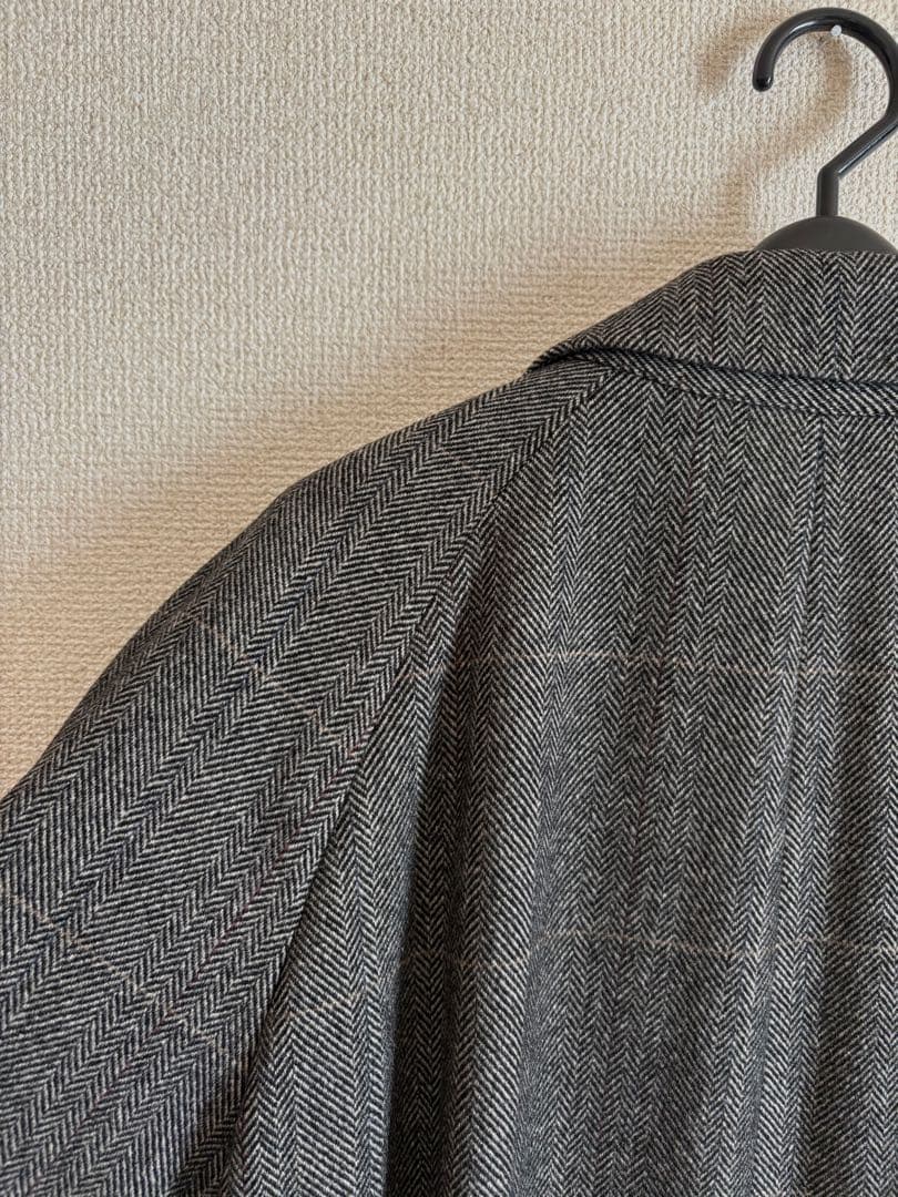 DAKS ダックス　カシミア　バルマカンコート　グレーチェック　サイズL