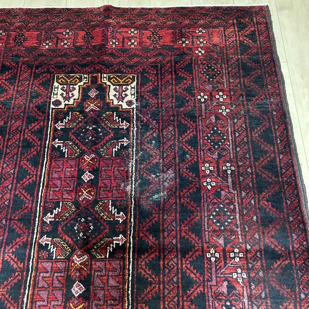 ペルシャ絨毯　バルーチ　ヴィンテージラグ　トライバルラグ　225x120㎝