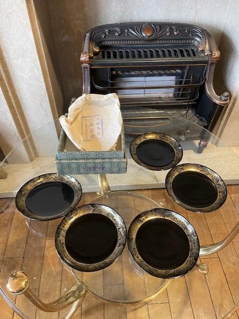 七宝堂 漆製 花模様 膳 5枚セット