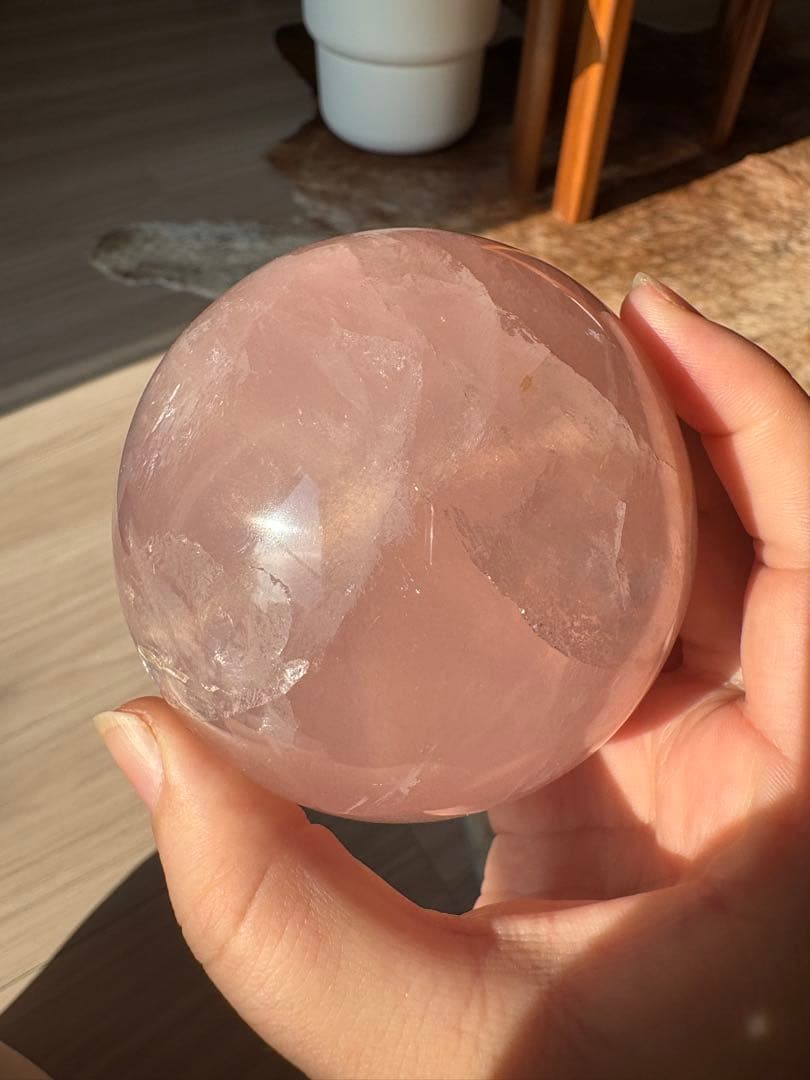 【SALE‼️70mm】　スターフラッシュ　ローズクォーツ　スフィア
