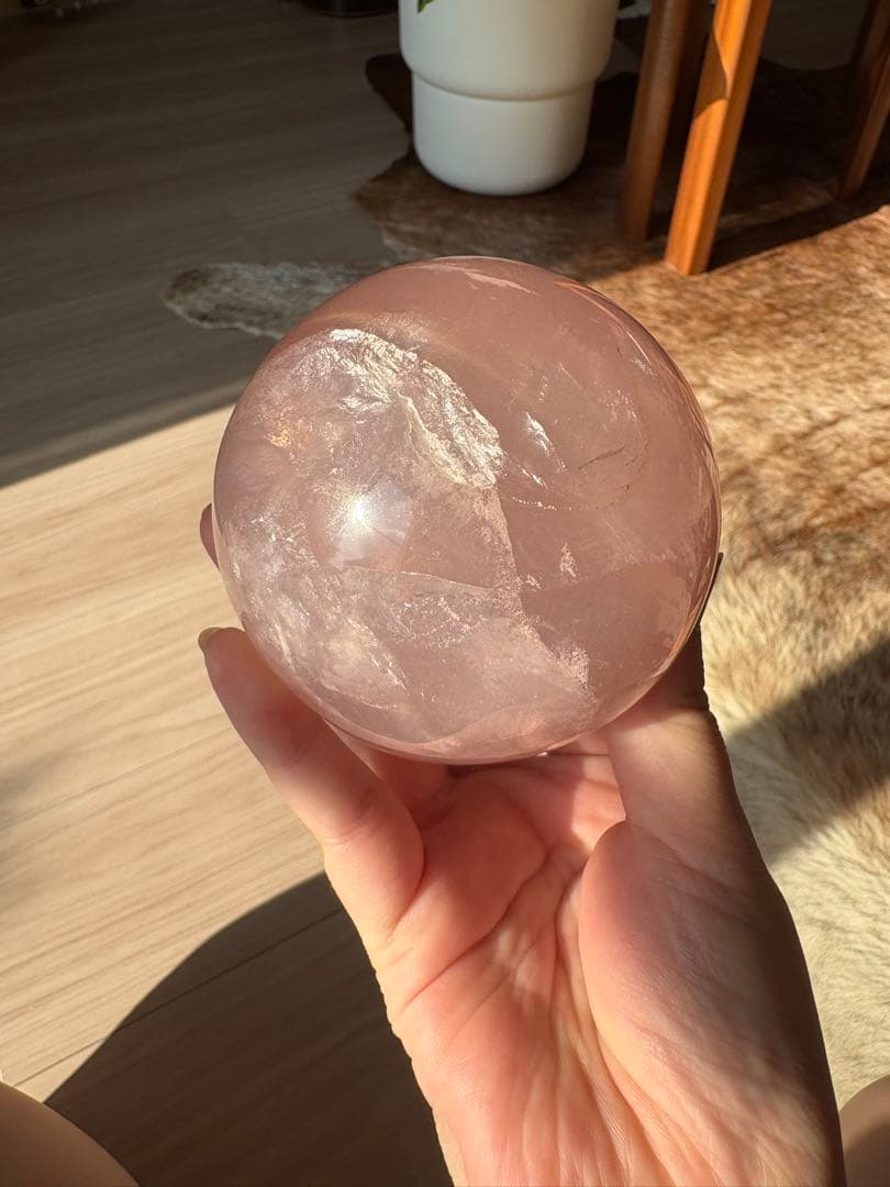 【SALE‼️70mm】　スターフラッシュ　ローズクォーツ　スフィア