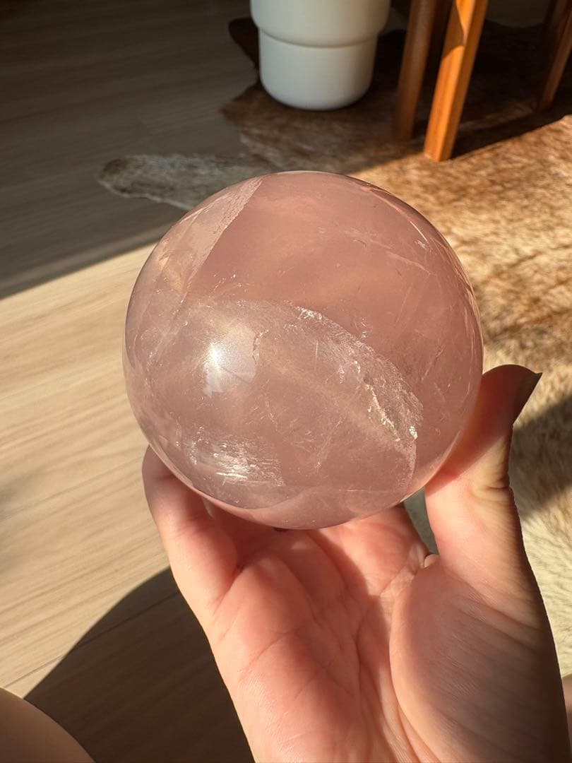 【SALE‼️70mm】　スターフラッシュ　ローズクォーツ　スフィア