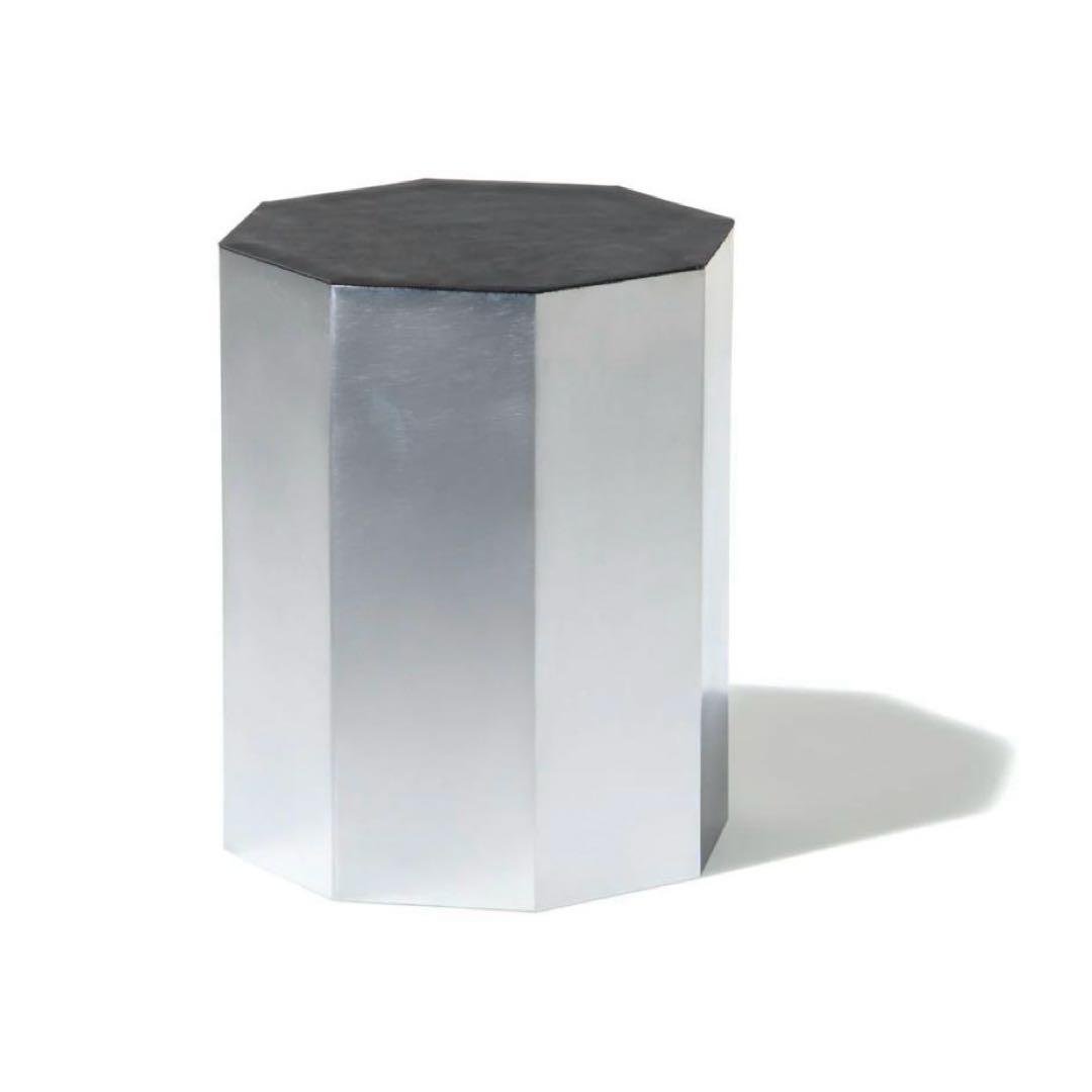 【新品】ステンレス製 スツール/サイドテーブル〈六角形〉