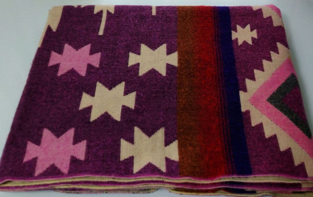 エクアドル アルパカ ブランケット 大判 約220×187　手織り