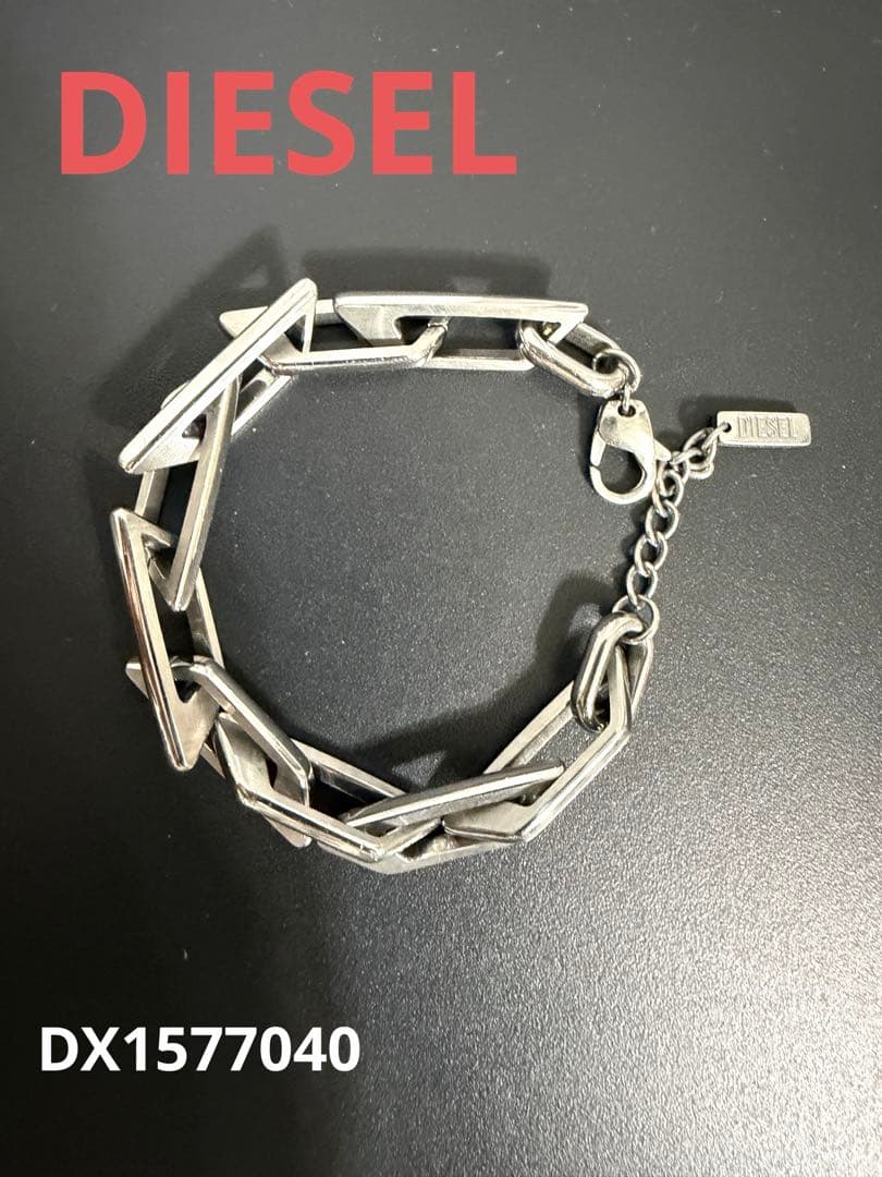 DIESEL メンズ ステンレススチールチェーンブレスレット　ステンレス鋼
