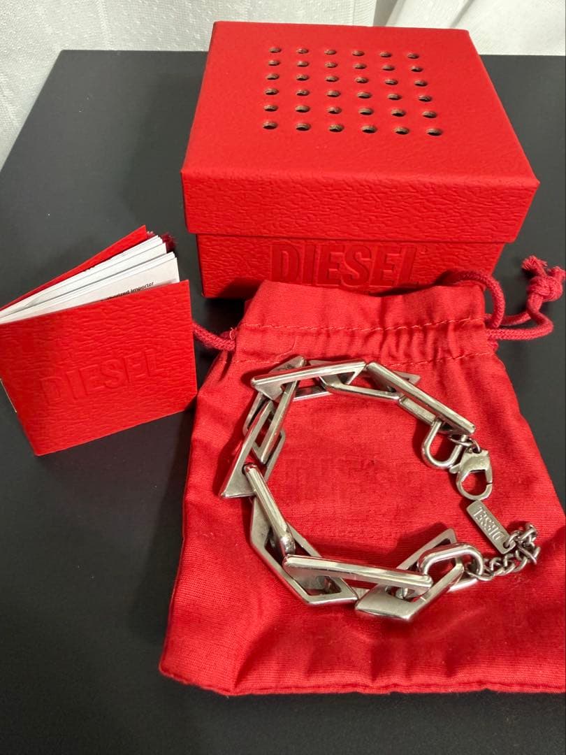DIESEL メンズ ステンレススチールチェーンブレスレット　ステンレス鋼