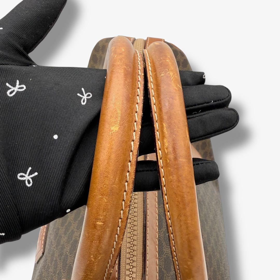 【良品】セリーヌ ボストンバッグ マカダム トリオンフ PVC ヴィンテージ