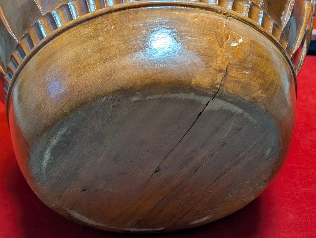 古家具　木彫り　スツール　龍鳳彫　アンティーク　小物入れ兼用