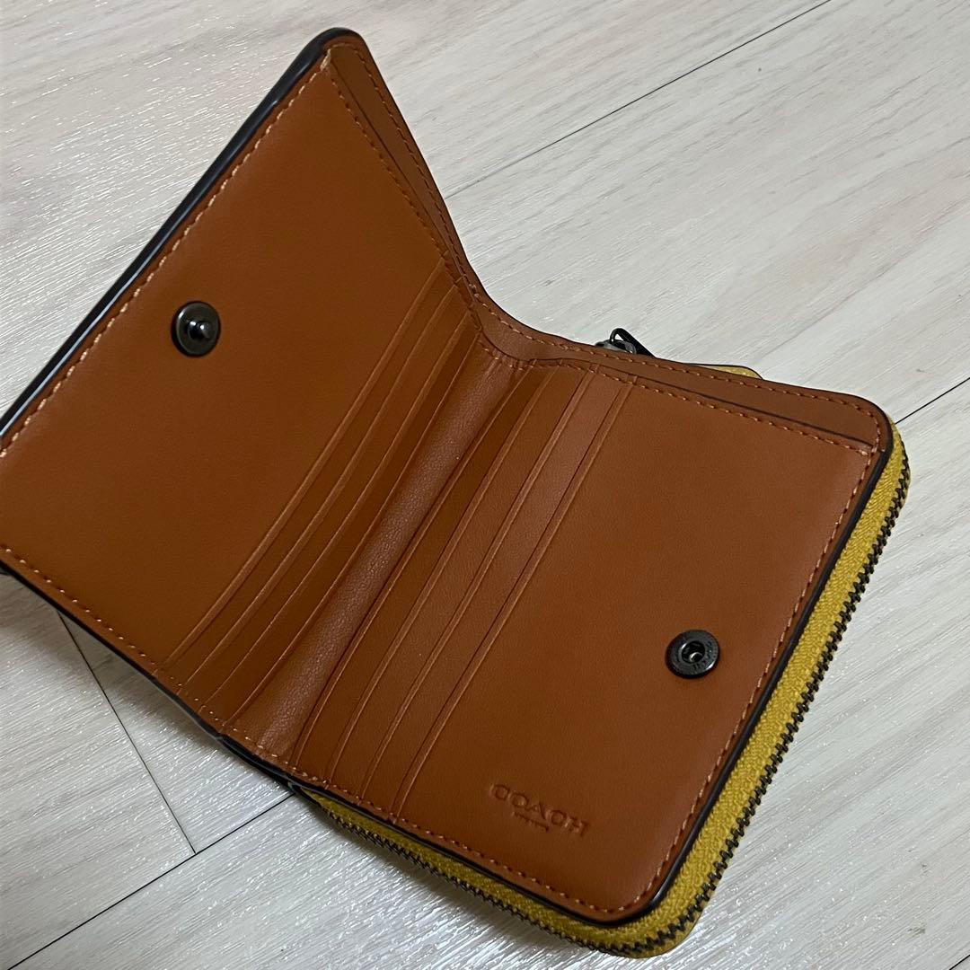 COACH ビルフォールド 財布 ウォレット ケース イエロー 二つ折り