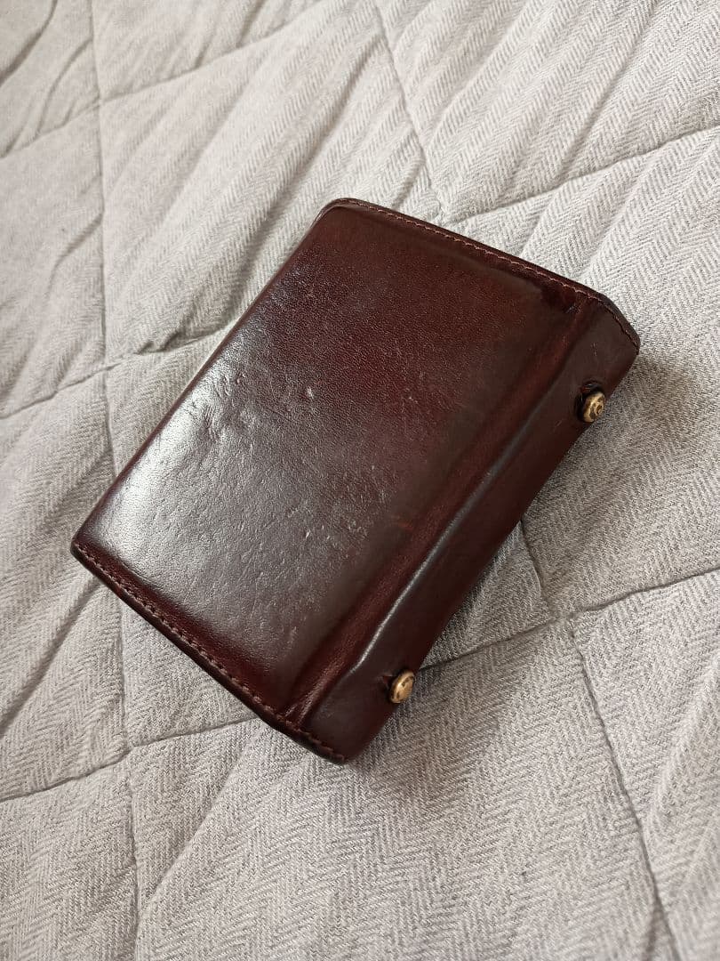 ダークブラウン レザー 三つ折り財布