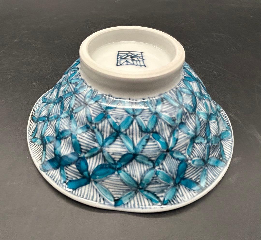 陶器　京焼　清水焼　六齋窯　村田幸之介　小鉢　4個 山水画　七宝紋　新品未使用品