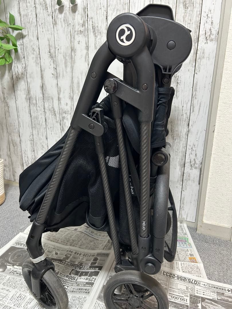 cybex merioブラックベビーカー 折りたたみ式　AB
