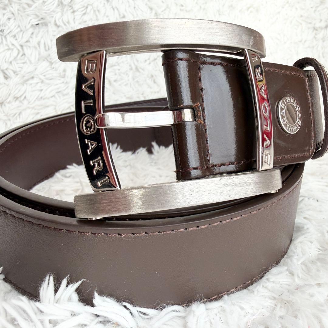 【美品】ブルガリ ベルト ASSIOMA アショーマ レザー ブラウン