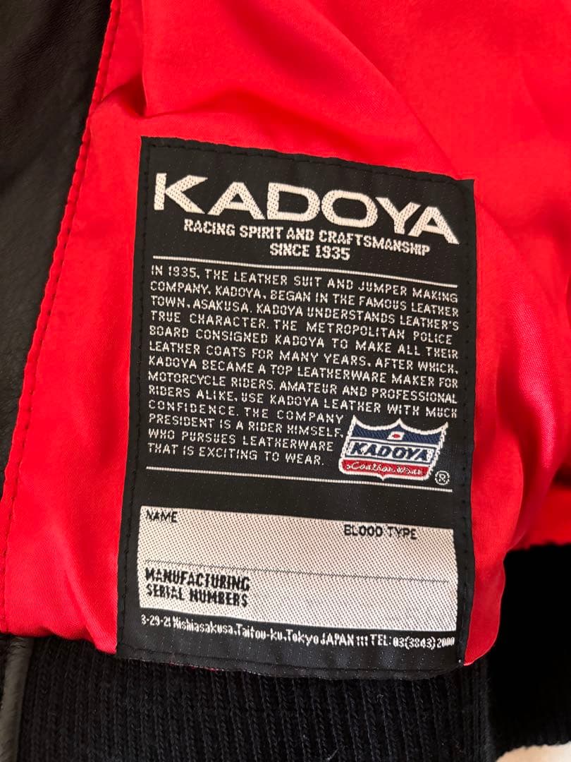 KADOYA カドヤ K’S LEATHER 牛革 レザージャケット ブラック