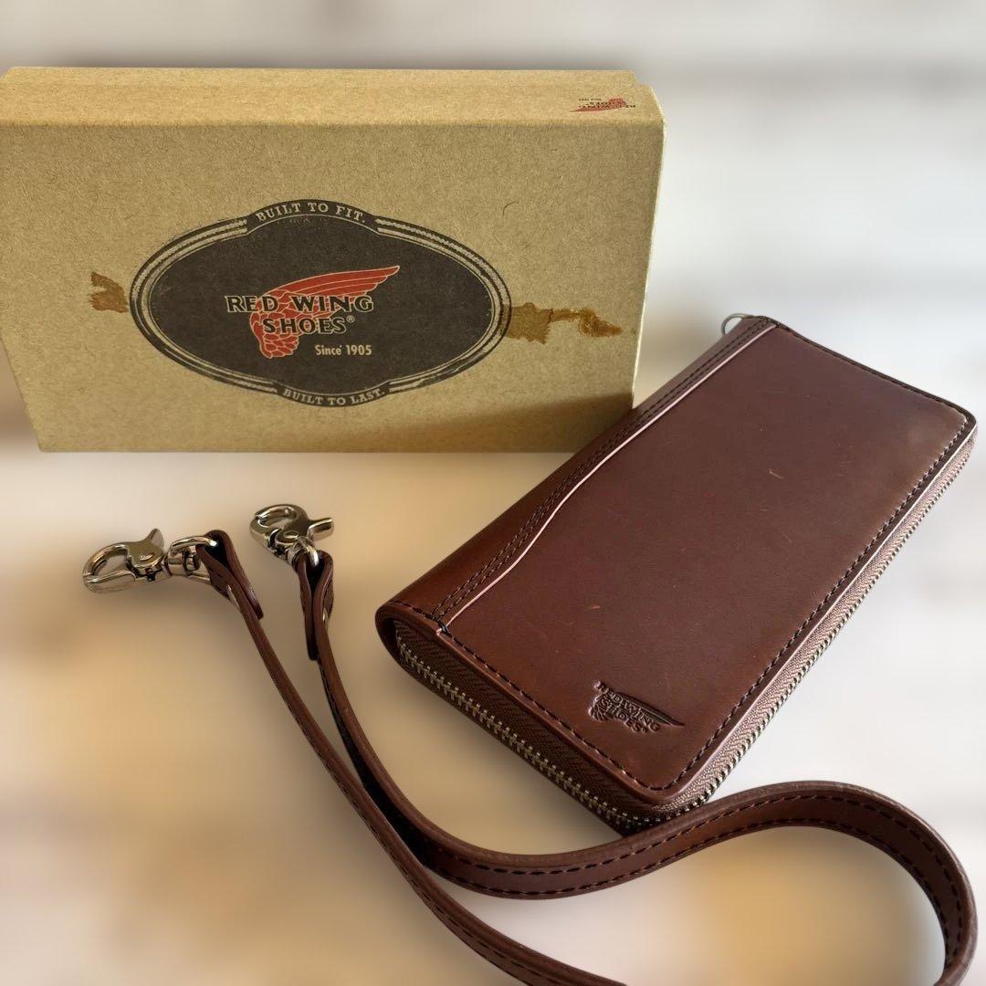 RED WING ブラウン長財布 ストラップ付き　廃盤美品