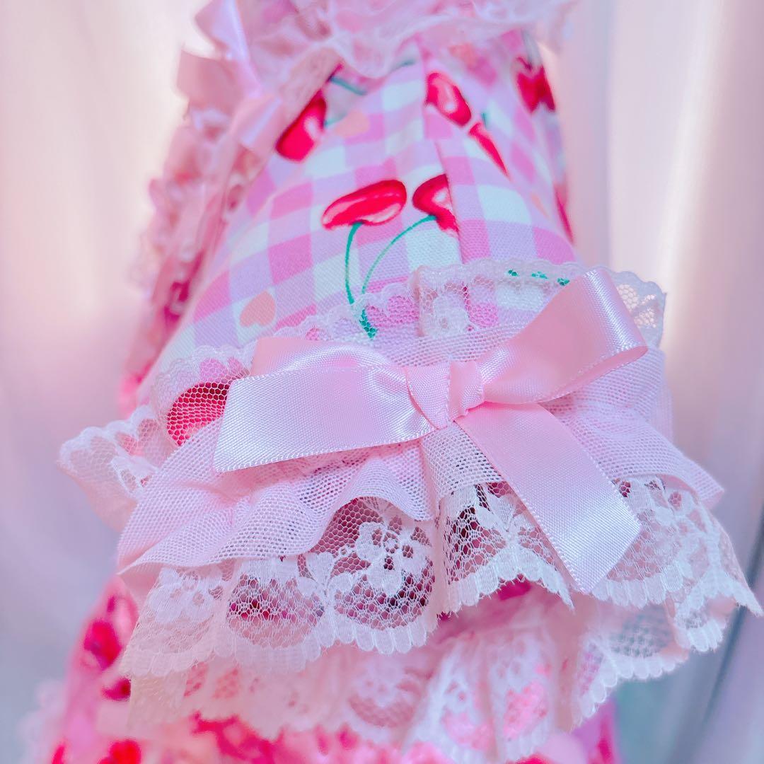 通常出品♡130cm♡チェリー♡浴衣ドレス♡ハンドメイド
