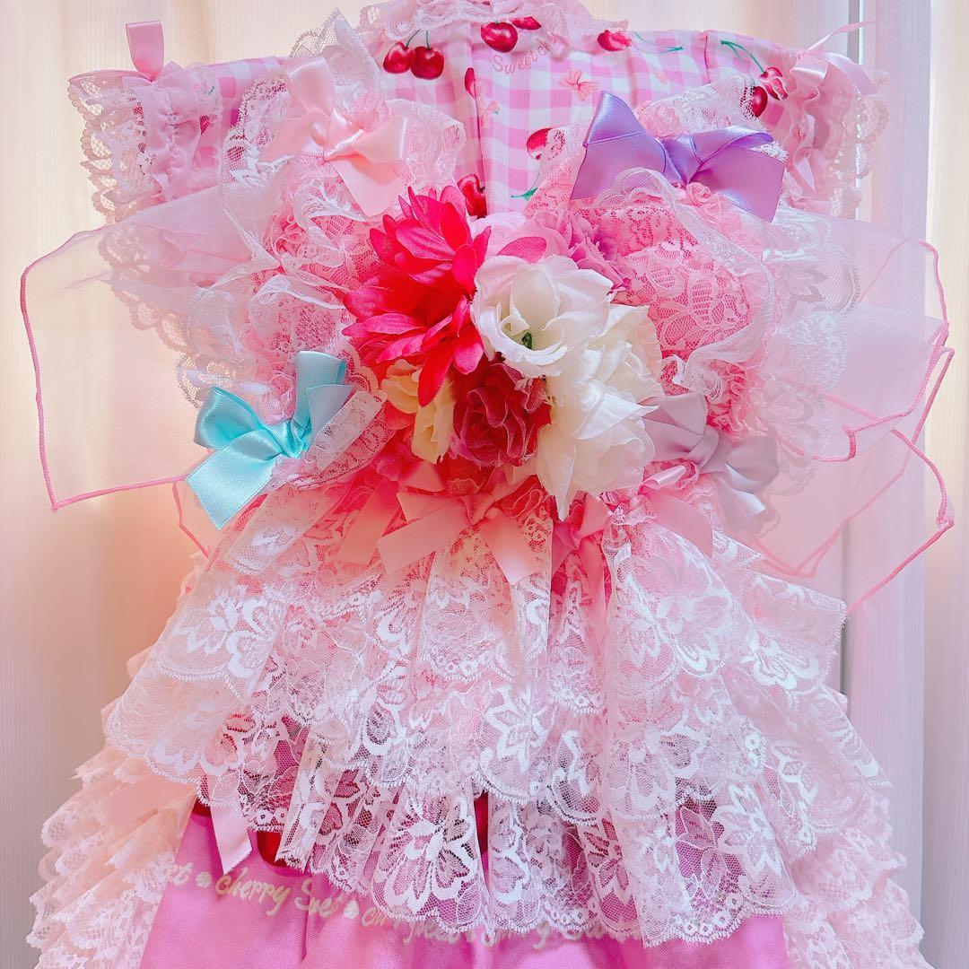 通常出品♡130cm♡チェリー♡浴衣ドレス♡ハンドメイド