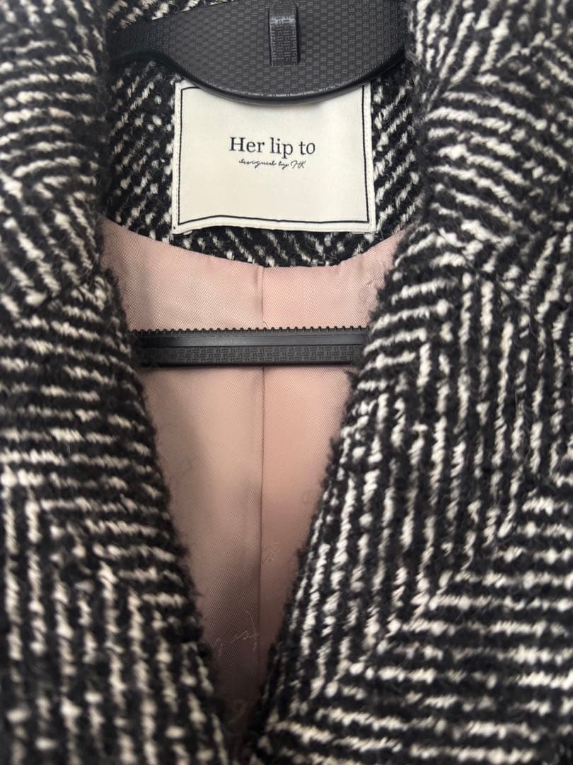 【her lip to】　ツイード　ロングコート　 M