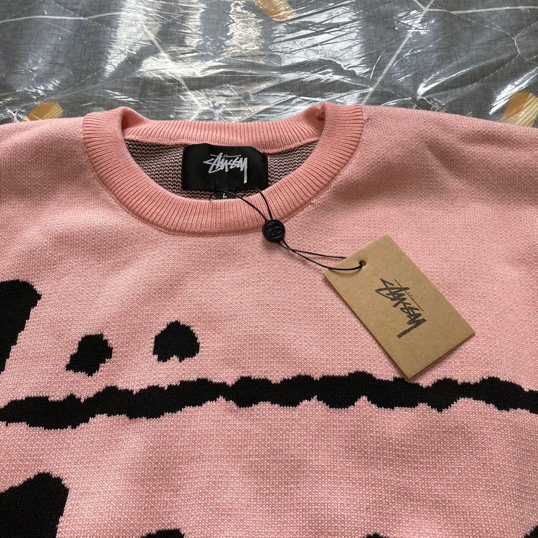 Stussy ピンク ブラック セーター